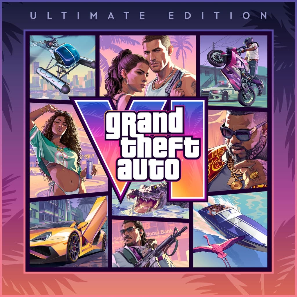 Portada de Grand Theft Auto VI edición Ultimate: el mismo mosaico de Leonida bajo un rótulo que dice Ultimate Edition.
