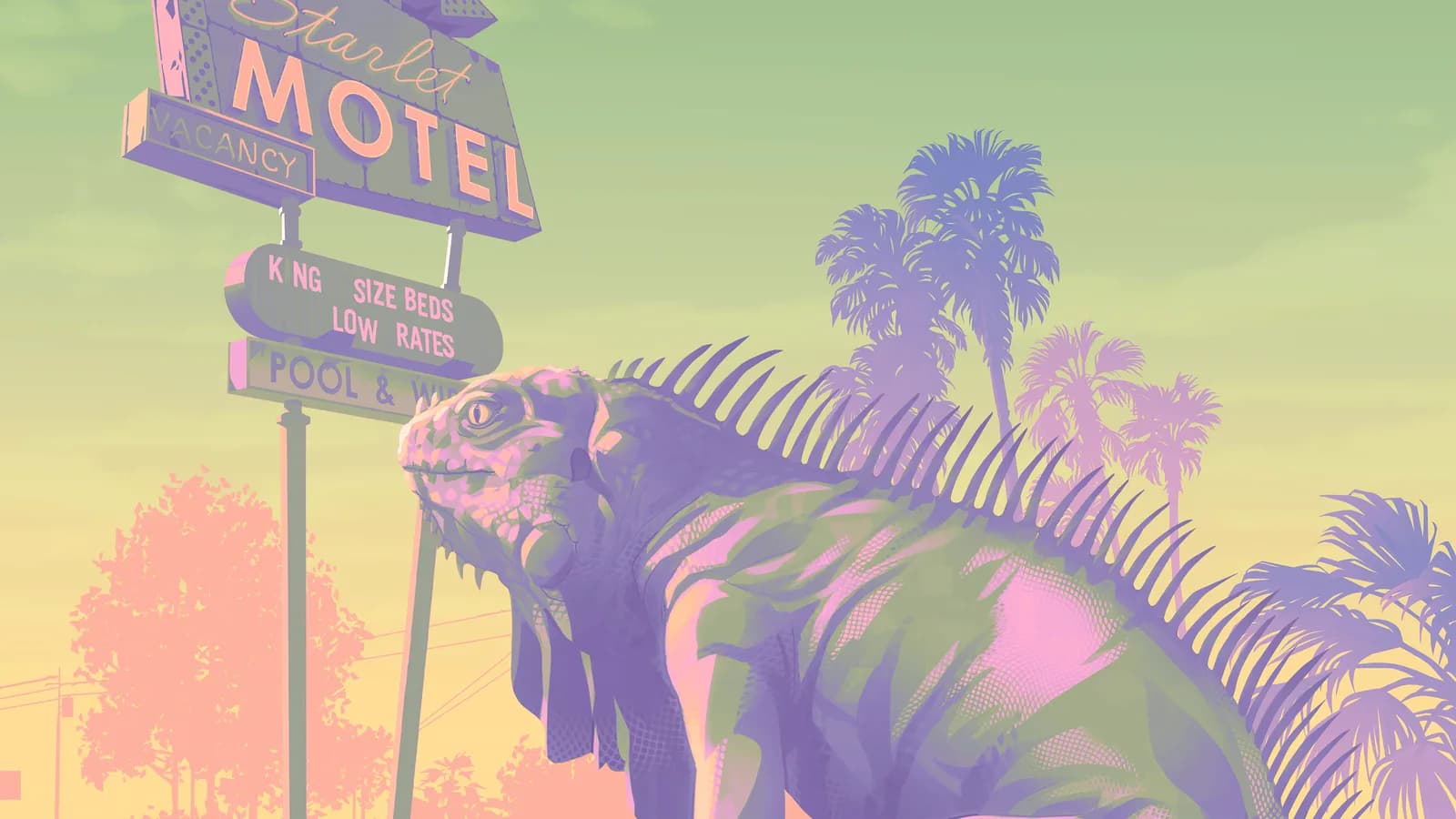 Motel by the Port Gellhorn coast with an alligator